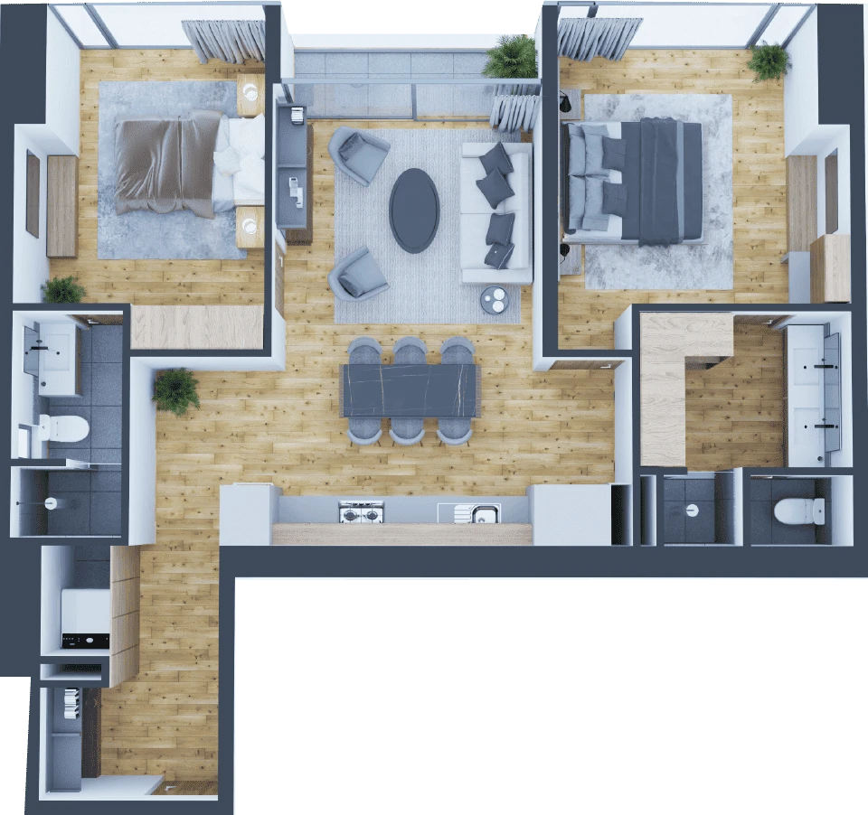 Plano del departamento B3