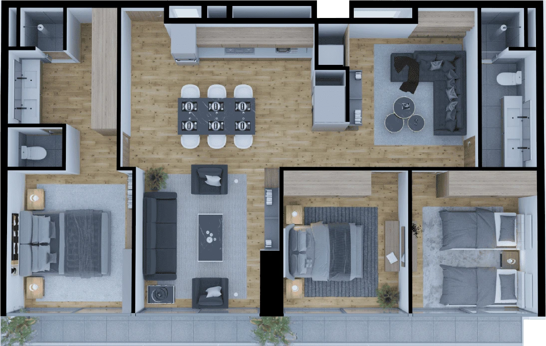 Plano del departamento C2